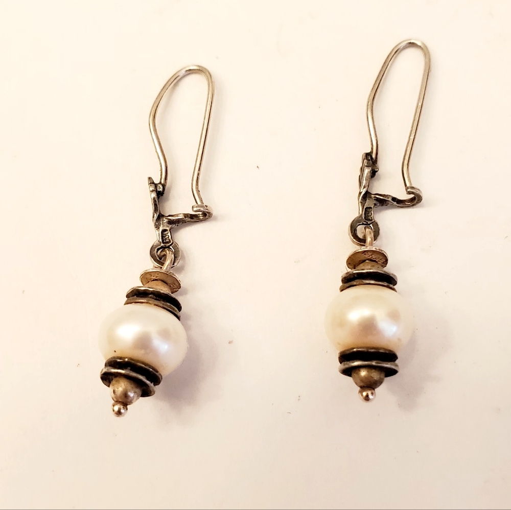 SILPADA Elegant Pearl Drop Earrings, Light The Way, Sterling & Pearls